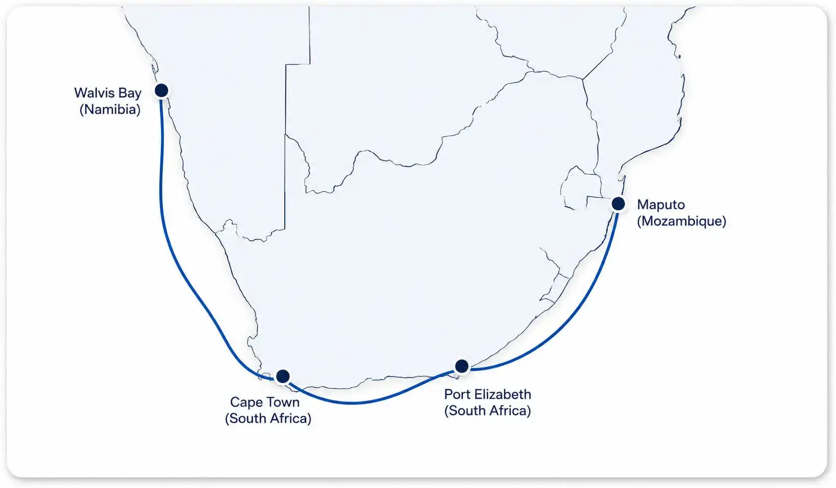 Africa Coastal Route Map