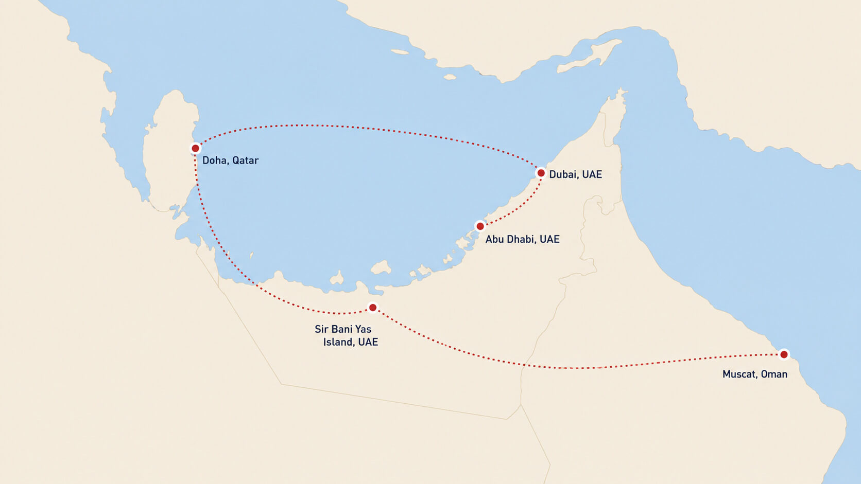 Arabian Gulf Explorer Route Map