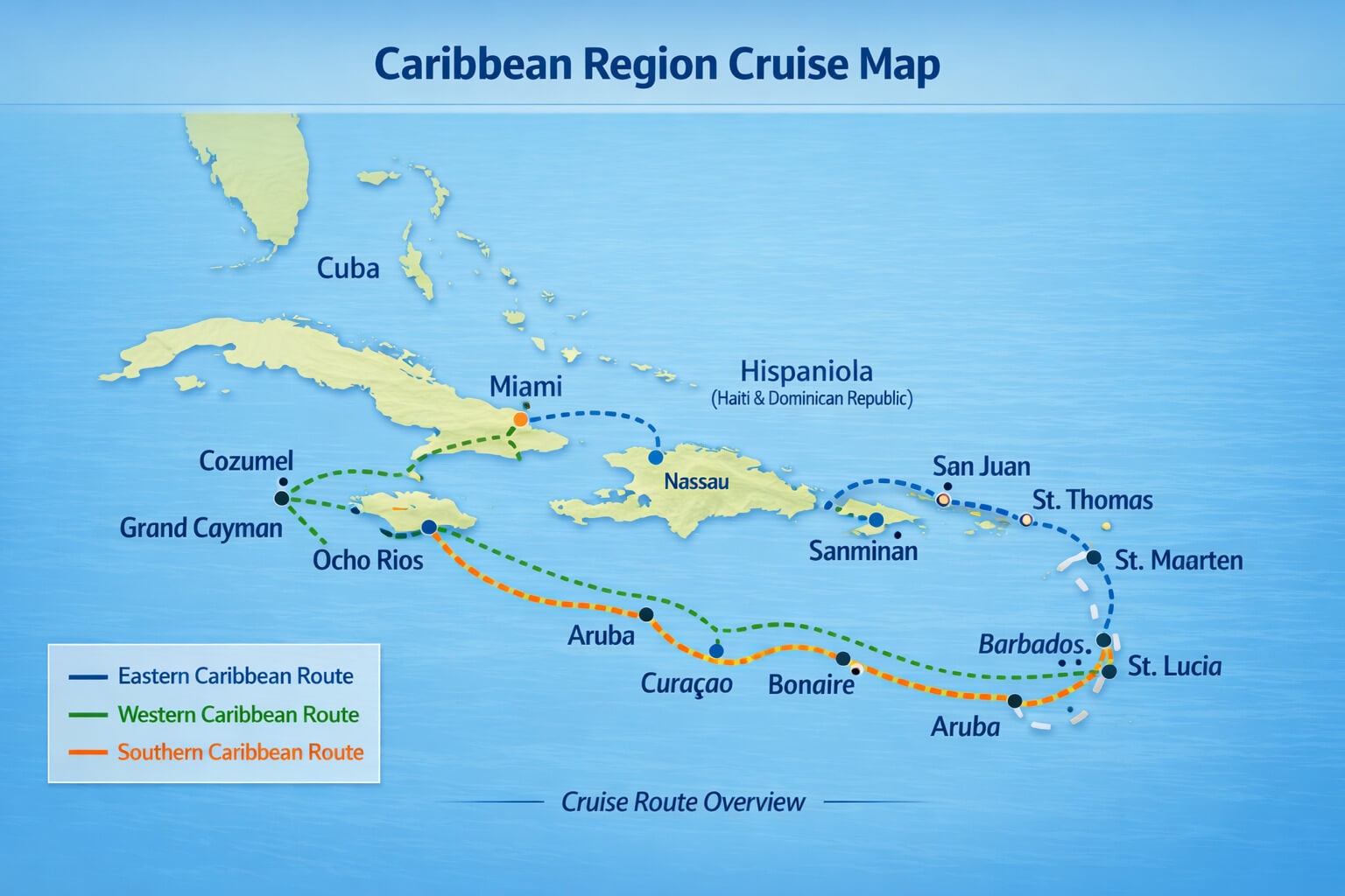Caribbean Cruise Route Map