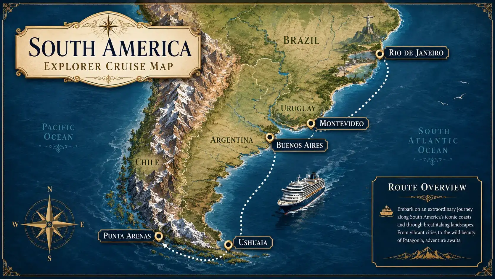 South America Explorer Cruise Map
