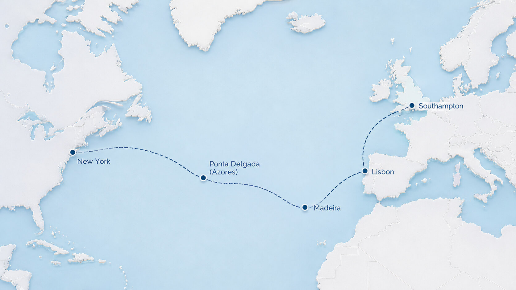 Transatlantic Crossing Cruise Map