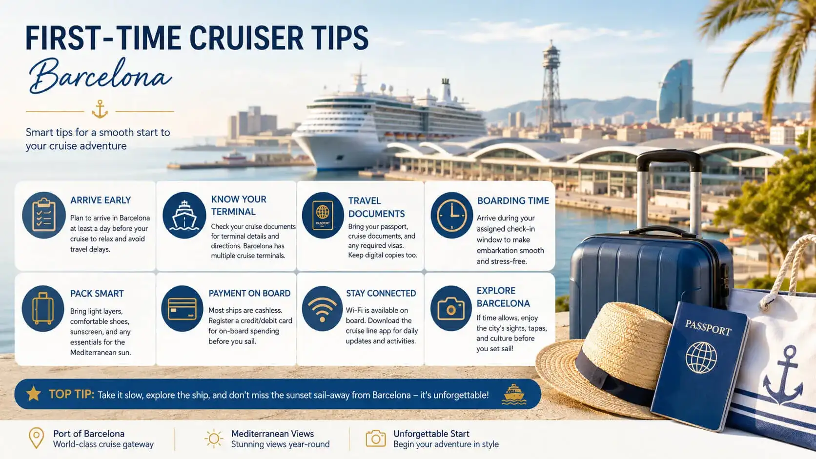 Cruise Tips for First-Time Cruisers from Barcelona