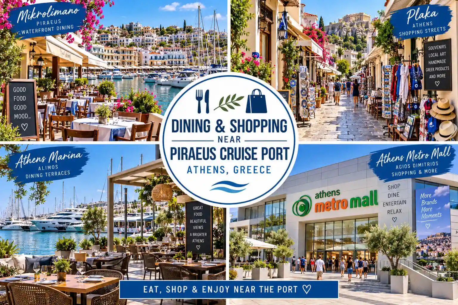 Dining and shopping near Piraeus Cruise Port