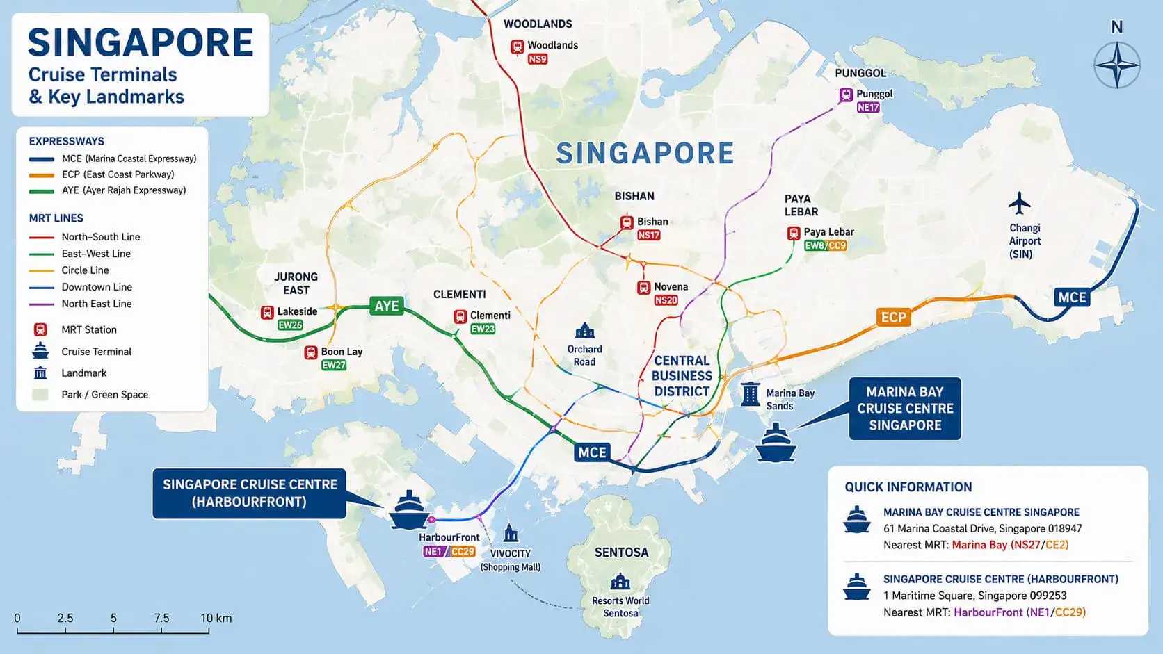 Singapore cruise port map